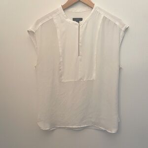 J. Crew White Short Sleeve Blouse - Size Medium